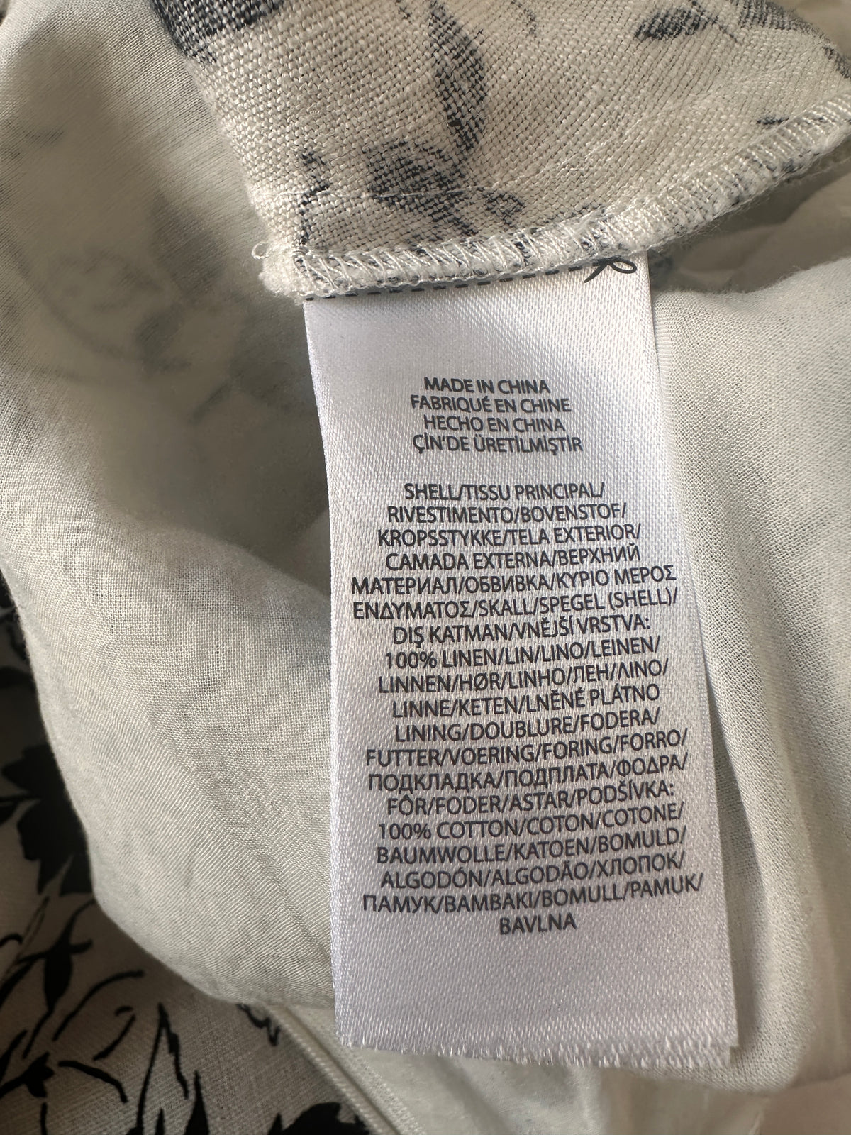 Linen Skirt Asymetric - Black/White