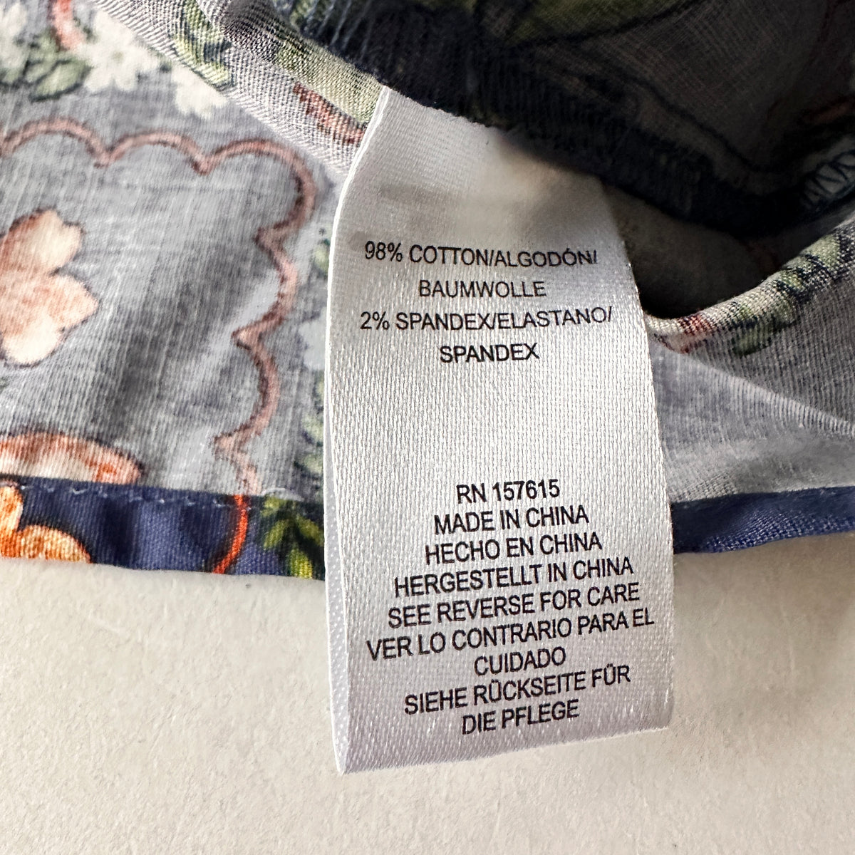 Smocked Floral Dress - Blue - S