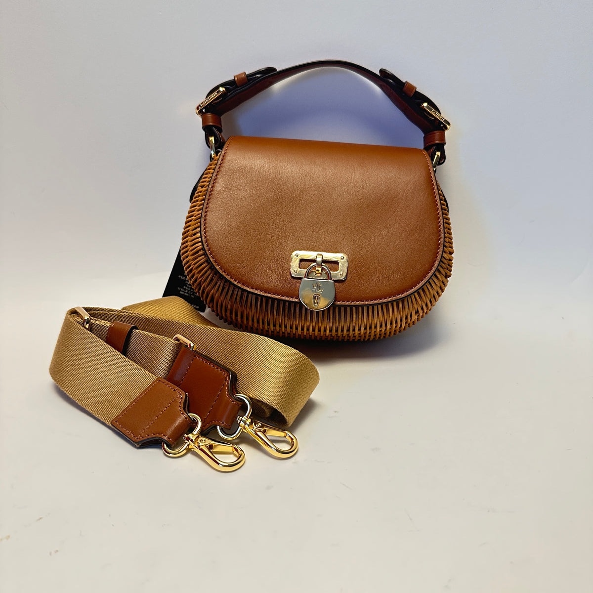 Tanner Crossbody Bag - Woven Straw - Tan