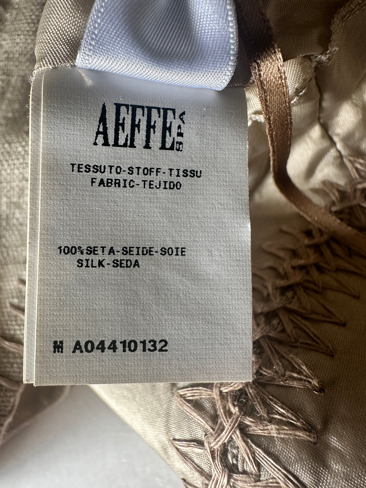 Silk Dress - Floral Print Beige - S