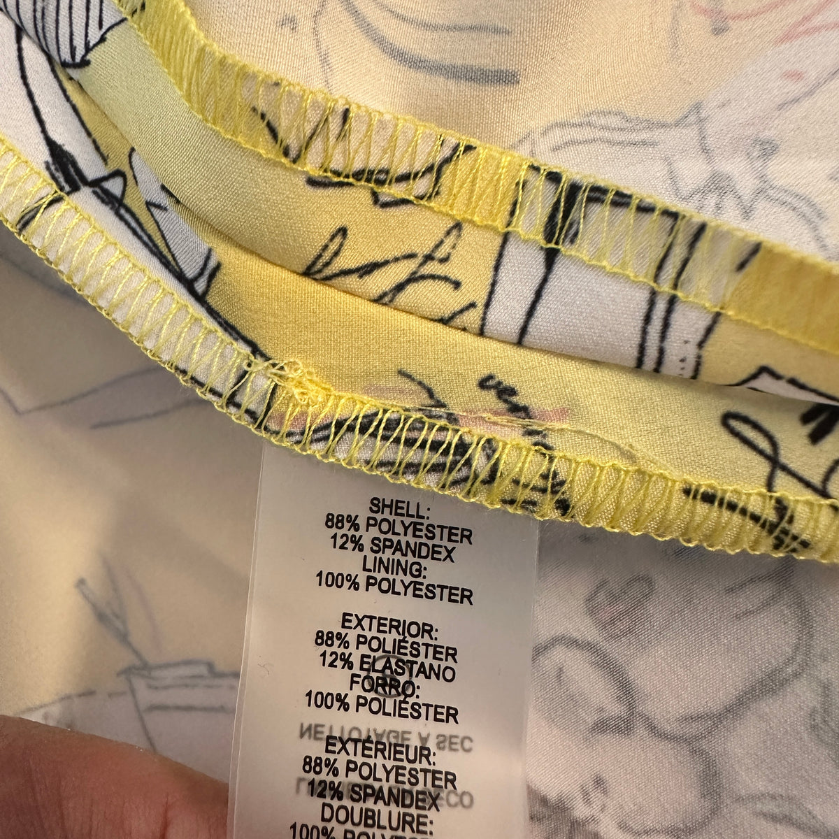 Sketch Print Belted Maxi Dress - Yellow - S-M