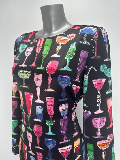 Margarita Print Dress - Black/Multi - EU 38