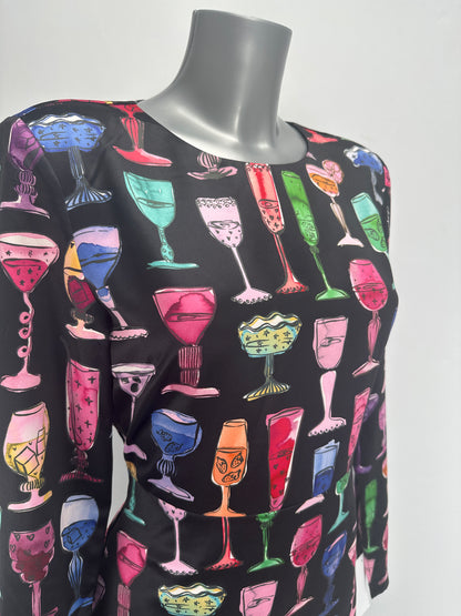 Margarita Print Dress - Black/Multi - EU 38