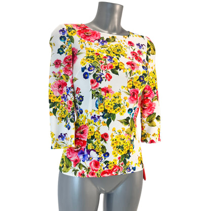 Floral Print Blouse - White/Multi - IT 38