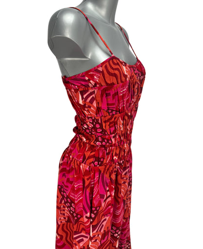 Summer Dress - Print - Red