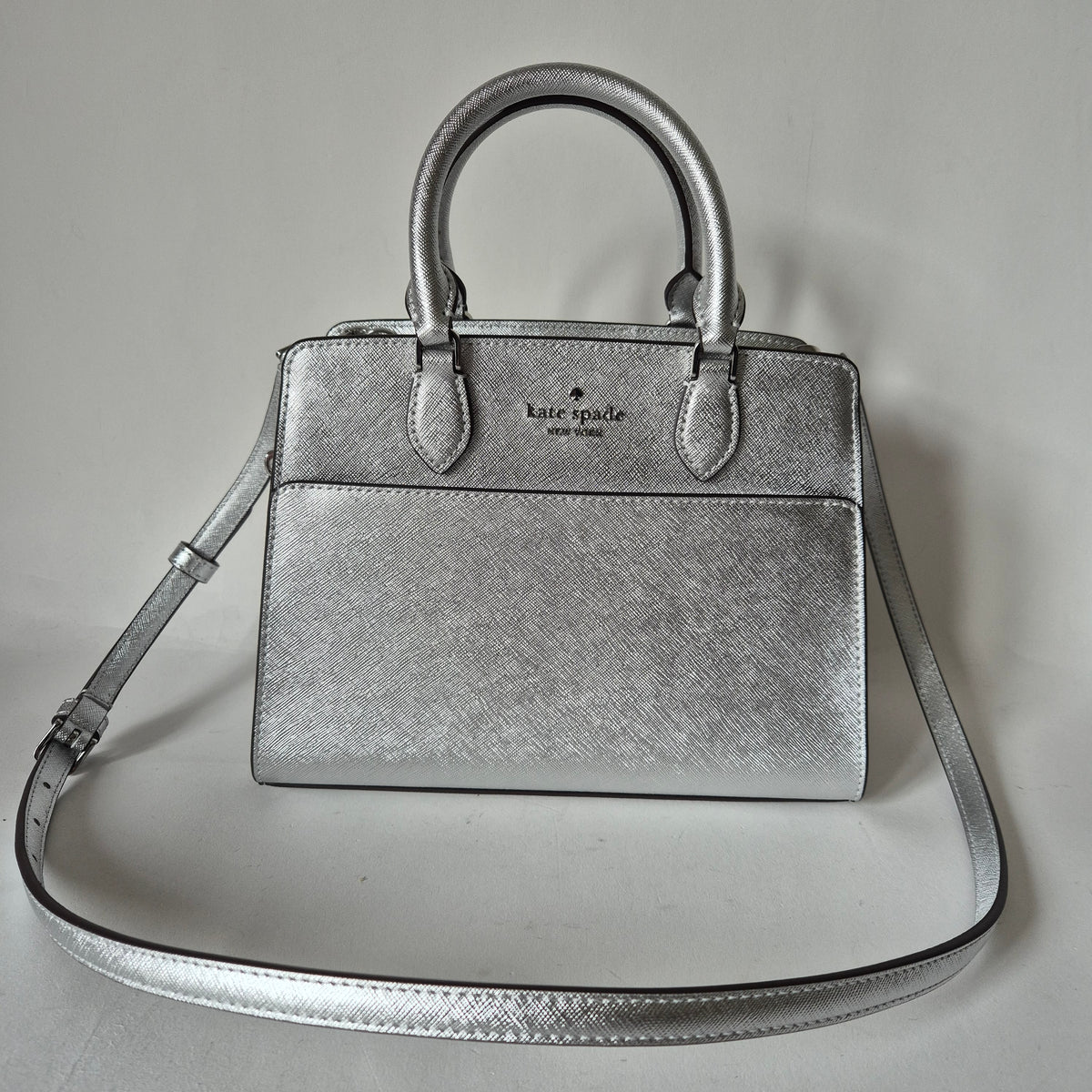 Madison Small Satchel metallic silver