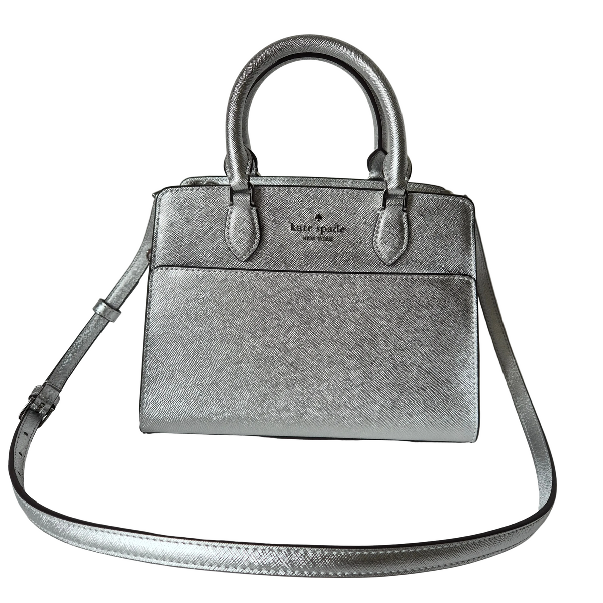 Madison Small Satchel metallic silver