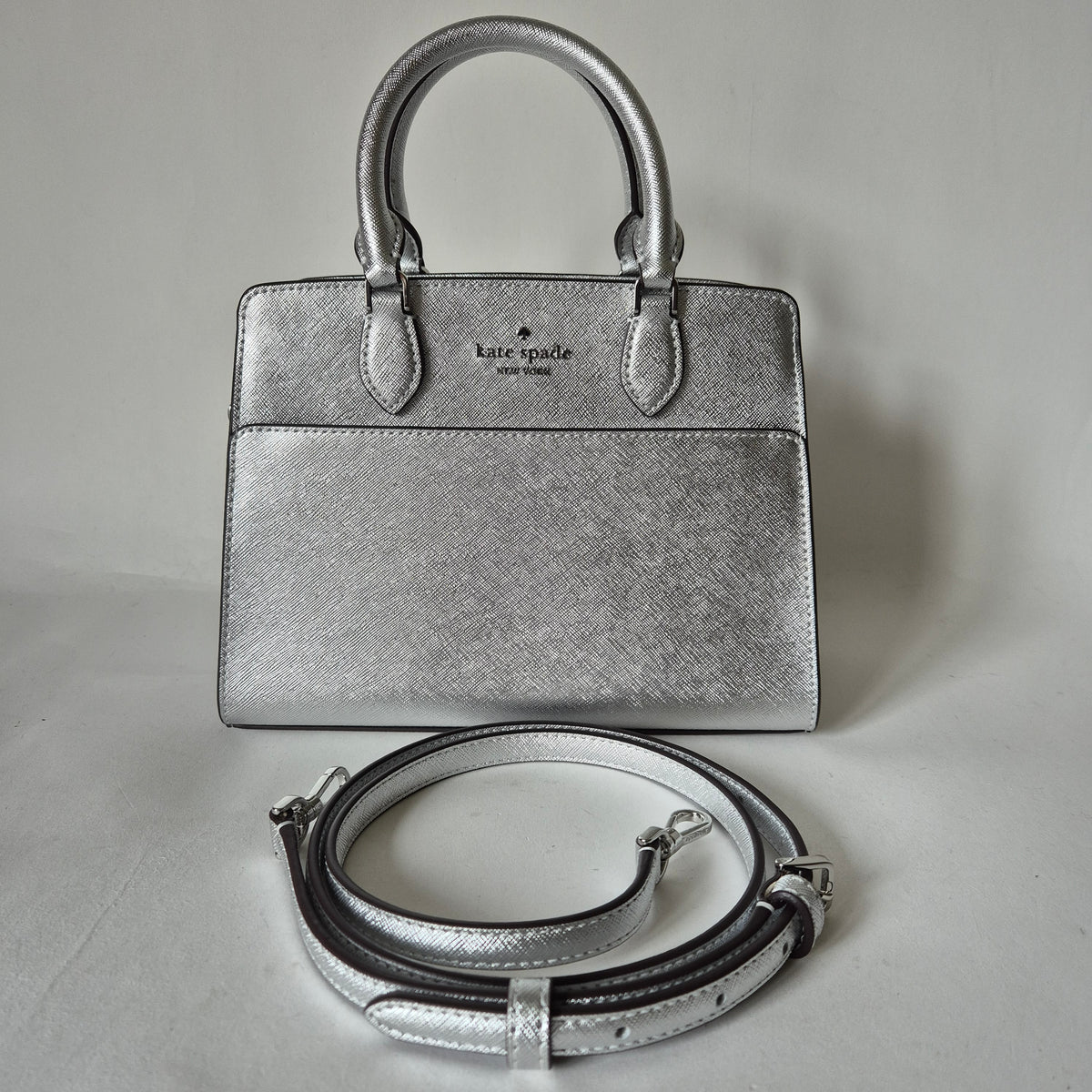 Madison Small Satchel metallic silver