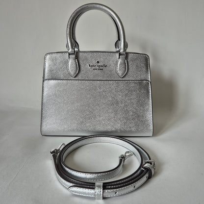 Madison Small Satchel metallic silver