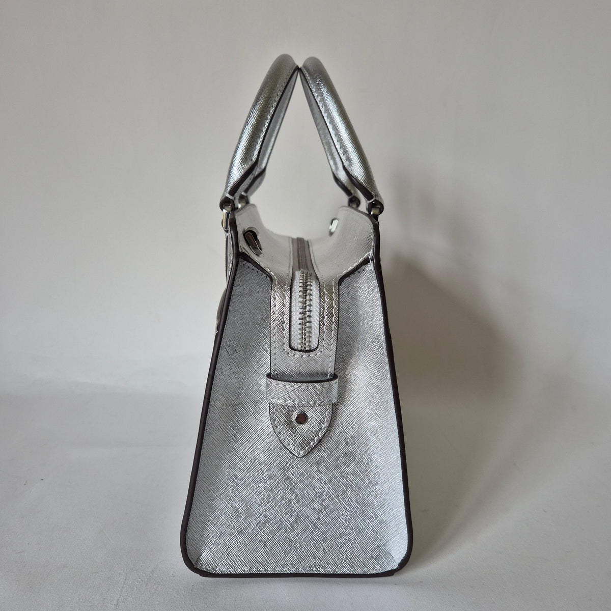 Madison Small Satchel metallic silver