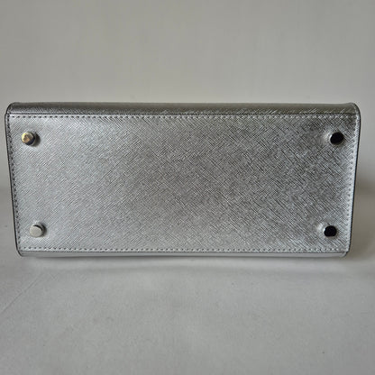 Madison Small Satchel metallic silver