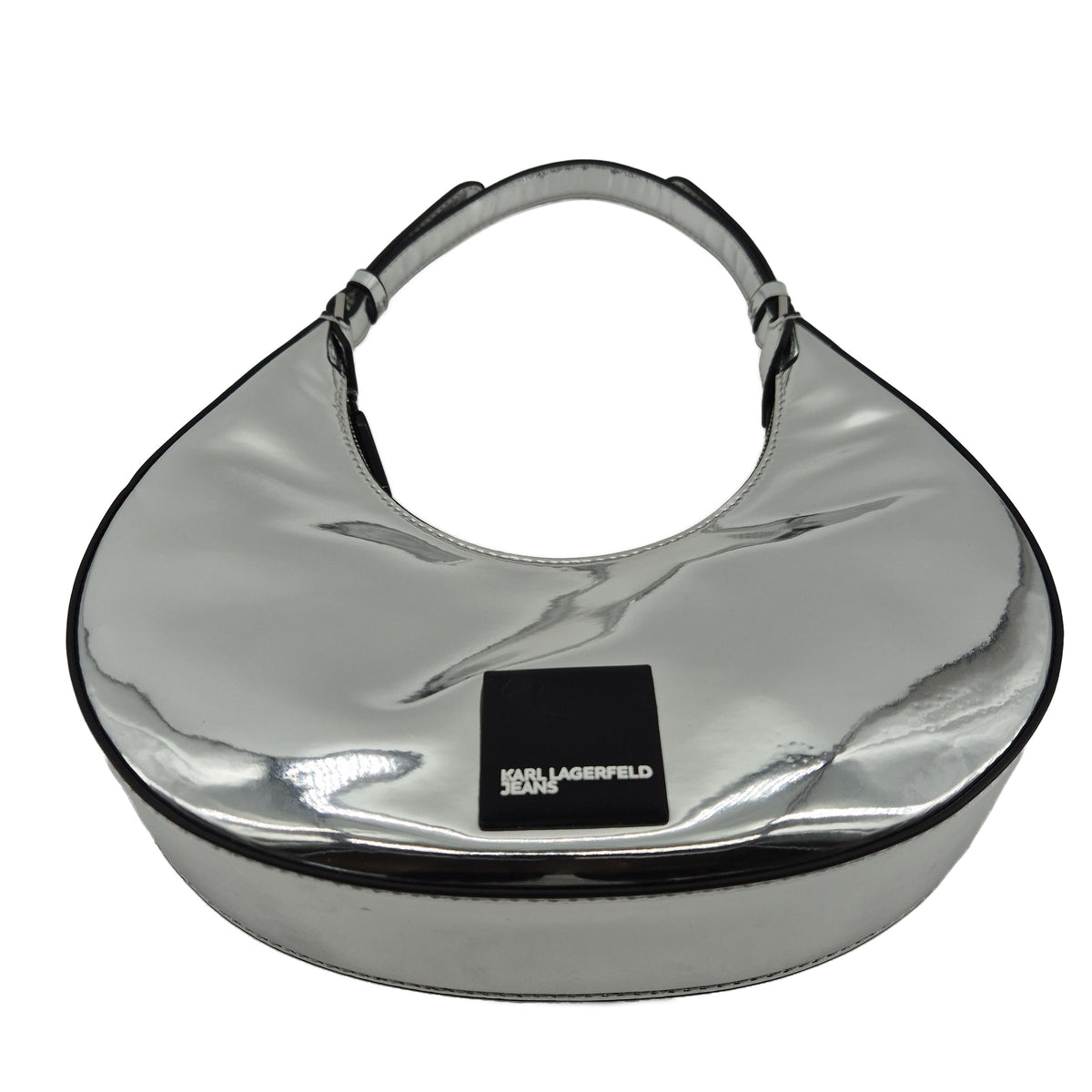 Shoulderbag Half-Moon silver mirror