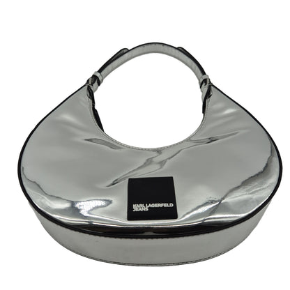 Shoulderbag Half-Moon silver mirror