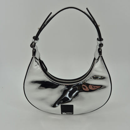 Shoulderbag Half-Moon silver mirror