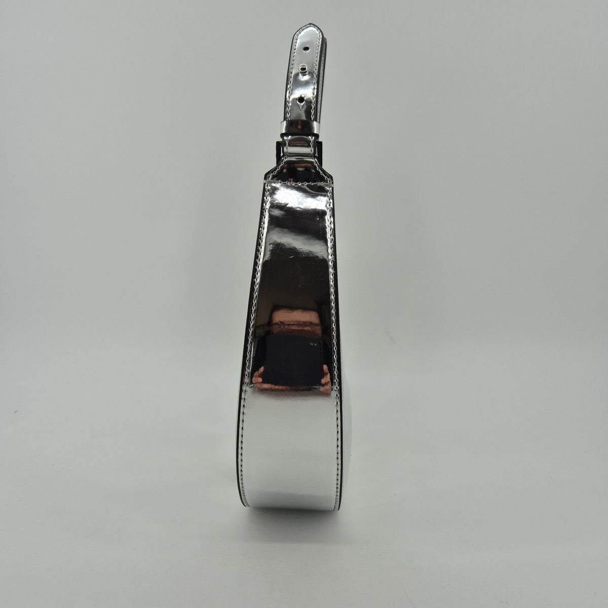 Shoulderbag Half-Moon silver mirror