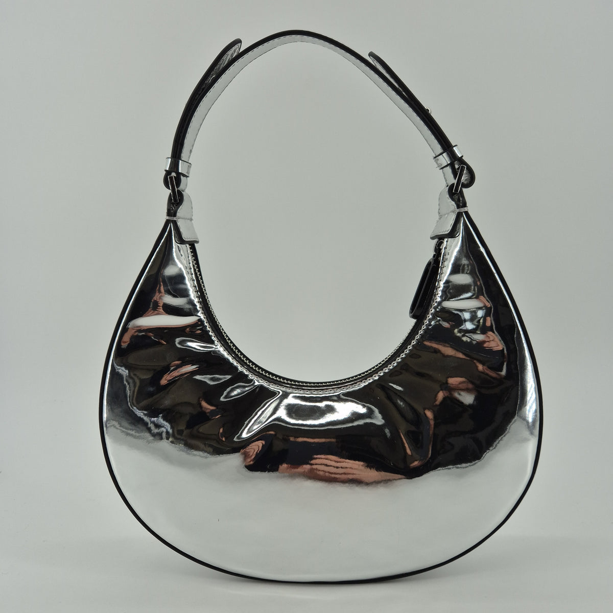 Shoulderbag Half-Moon silver mirror
