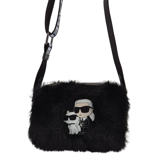Shoulderbag Kids Faux-Fur black