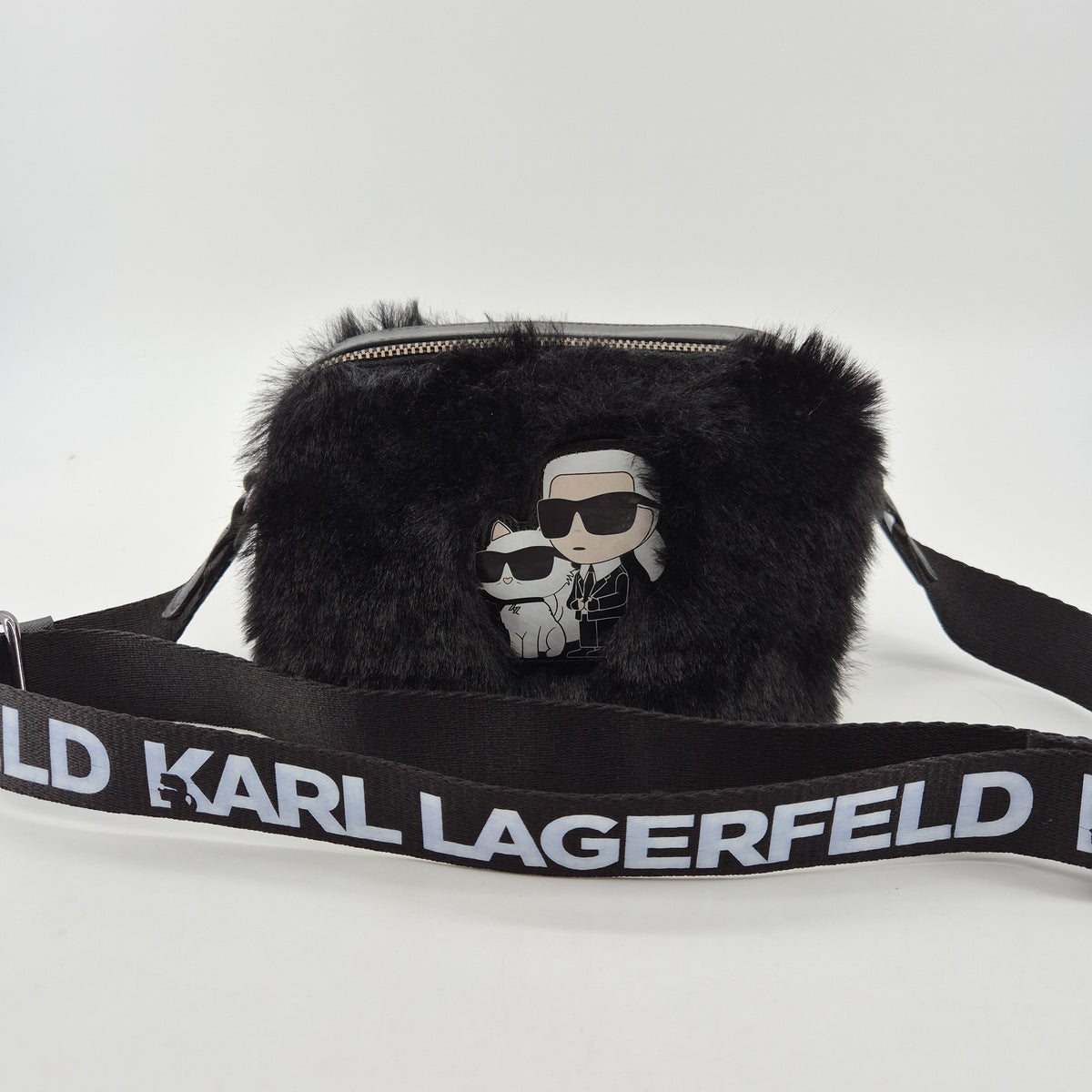 Shoulderbag Kids Faux-Fur black