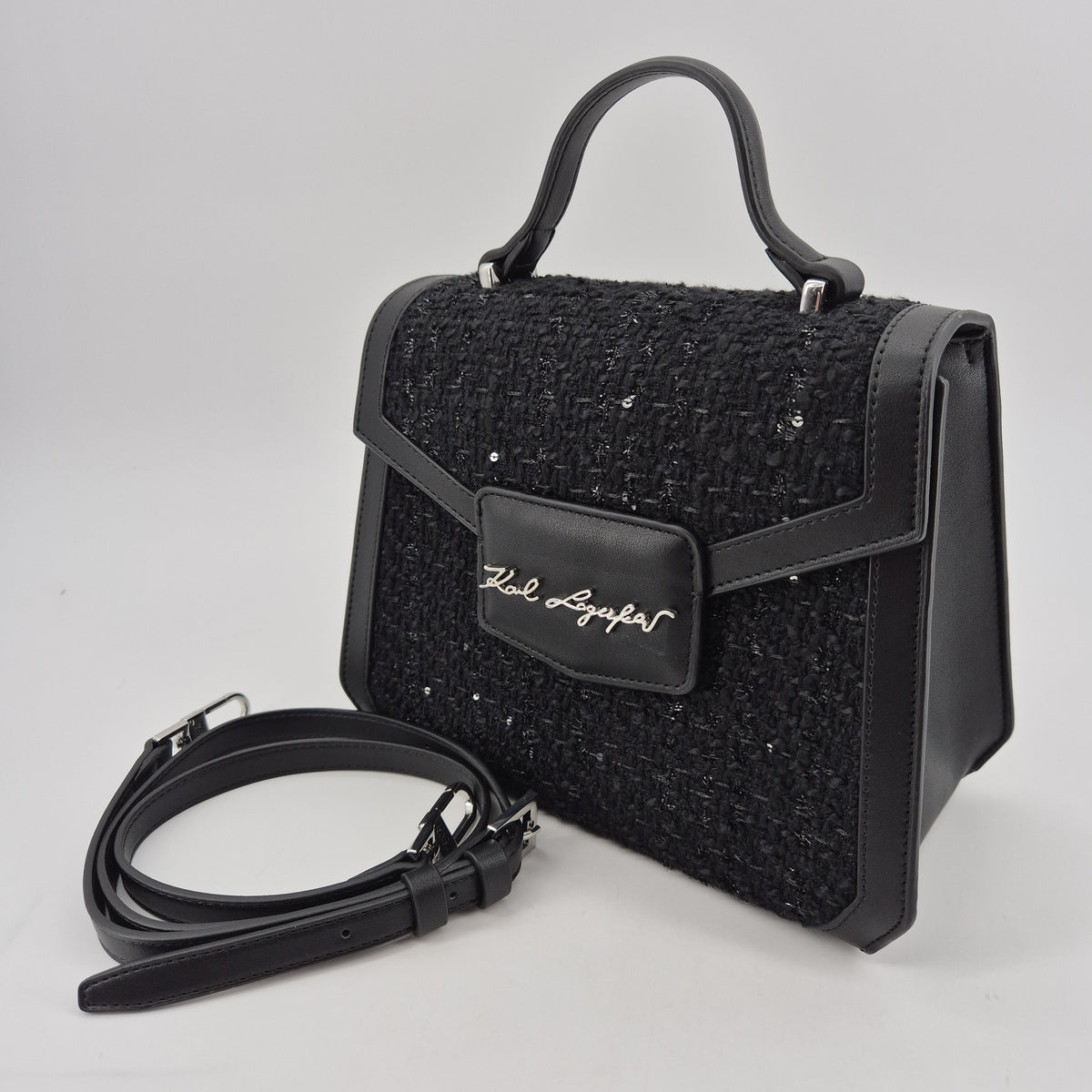 Top Handle Crossbody K/Arrow Boucle black