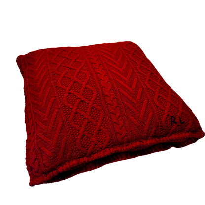 Cable-Knit Cushion - Martin Red