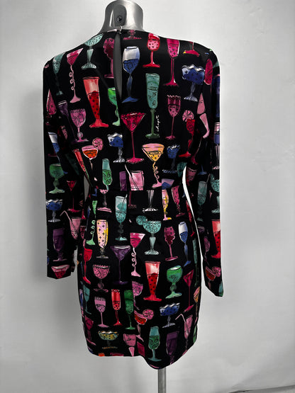 Margarita Print Dress - Black/Multi - EU 38