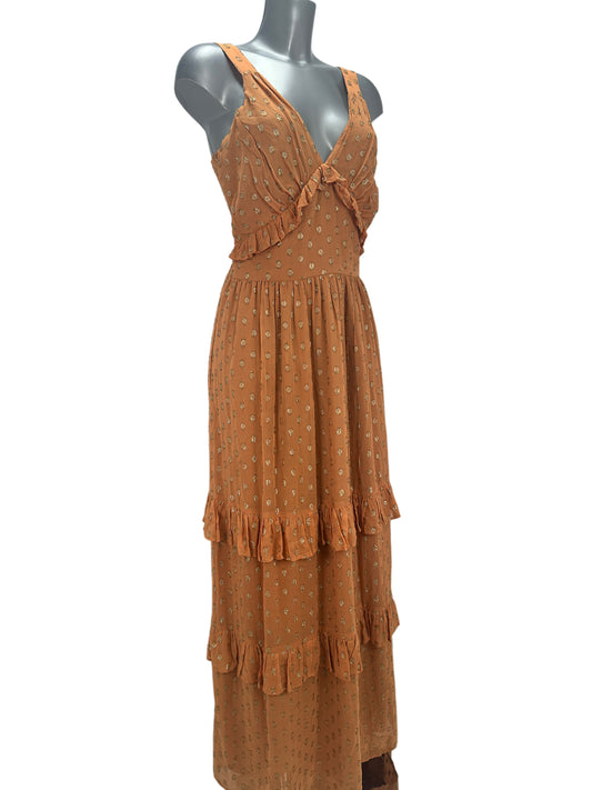 Georgette Maxi Dress - Cognac - M