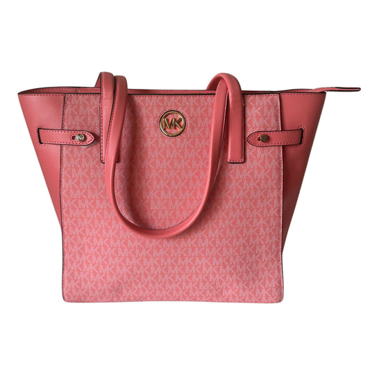 Carmen Large Leather Satchel - Grapefruit