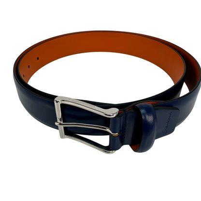 Smooth Leather Belt - Blue