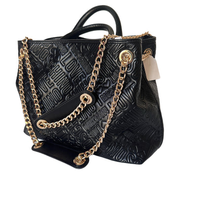 Love Moschino Embossed Logo Satchel - Black