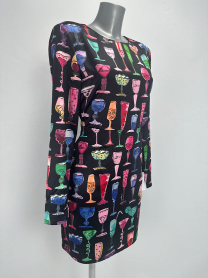 Margarita Print Dress - Black/Multi - EU 38