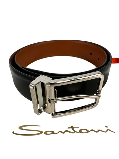 Smooth Leather Belt - Black