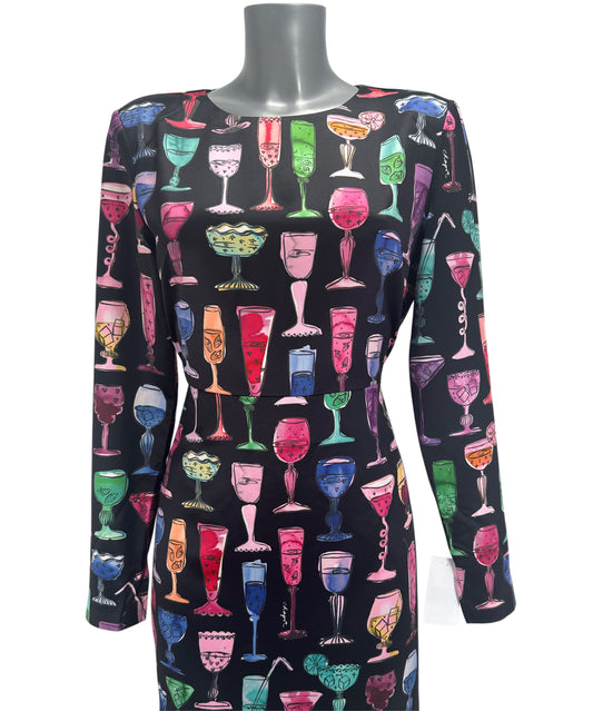 Margarita Print Dress - Black/Multi - EU 38