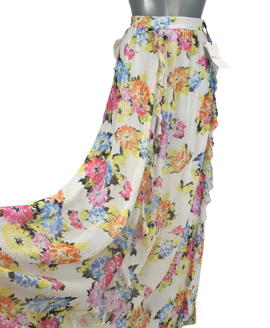Floor-Length Ruffle Skirt - Multicolor - S