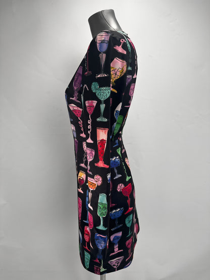 Margarita Print Dress - Black/Multi - EU 38