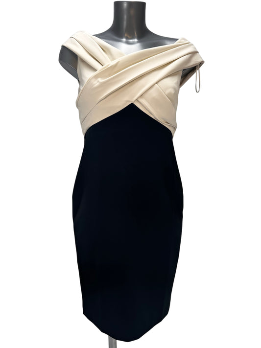 Irene Cocktail Dress - Cream Black - M