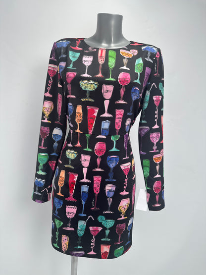 Margarita Print Dress - Black/Multi - EU 38