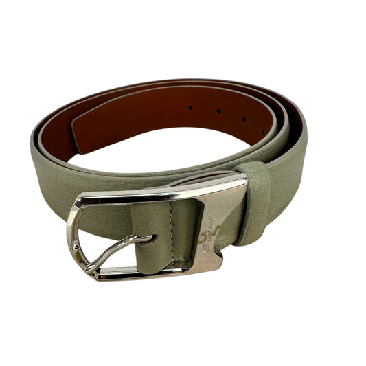 Pebbled Leather Belt - Light Green