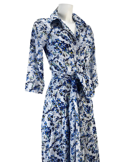 Audrey Dress - Floral- Soft Sky Blue - S