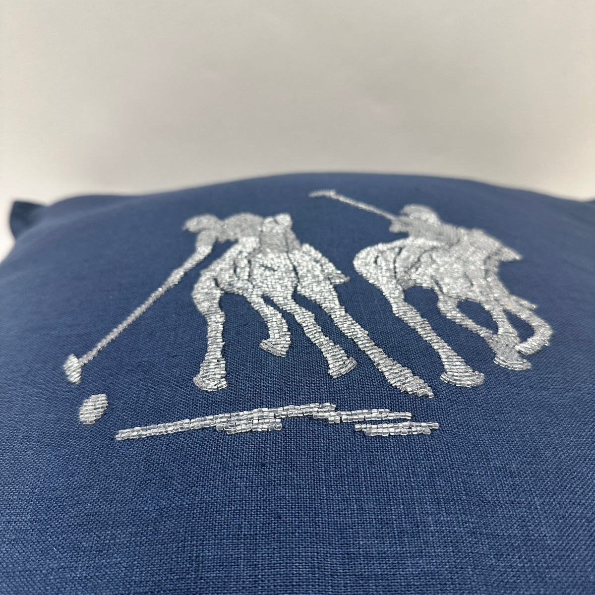 Polo Logo Embroidered Cushion - Navy