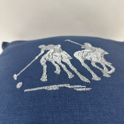 Polo Logo Embroidered Cushion - Navy