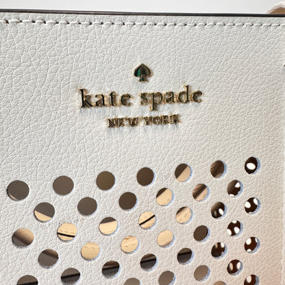 Kip Perforated Leather Small Tote white