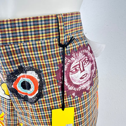 Plaid Smiley Shorts - Multicolor - IT 46
