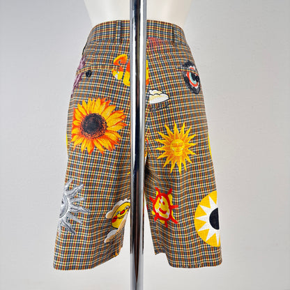 Plaid Smiley Shorts - Multicolor - IT 46