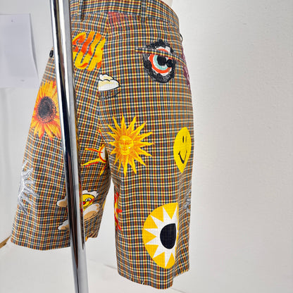 Plaid Smiley Shorts - Multicolor - IT 46