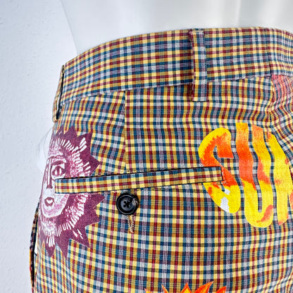 Plaid Smiley Shorts - Multicolor - IT 46