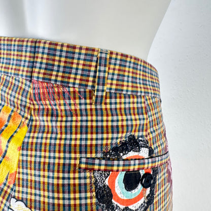 Plaid Smiley Shorts - Multicolor - IT 46