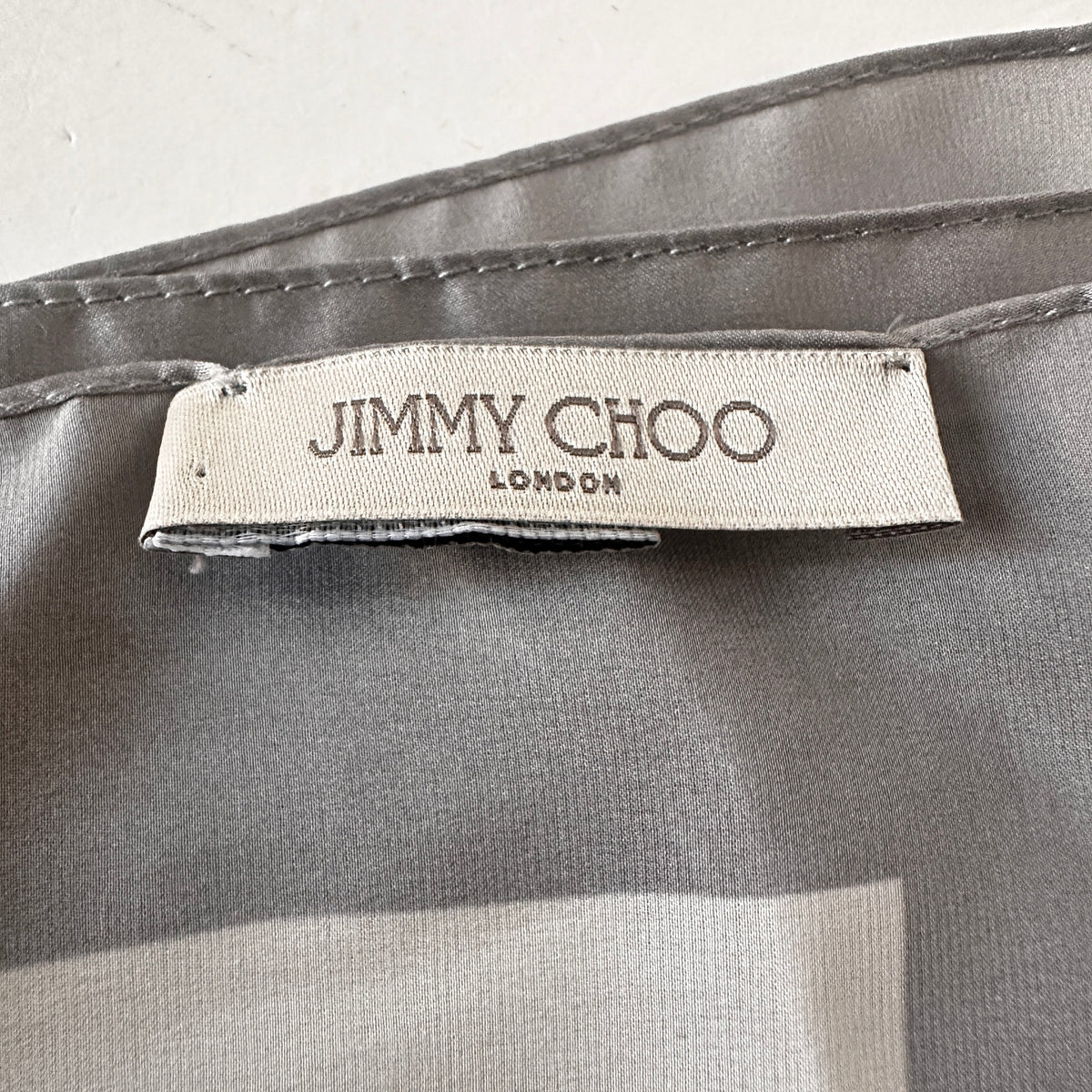 Silk Scarf - Star Logo Print - White Grey