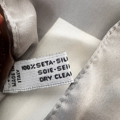 Silk Scarf - Star Logo Print - White Grey