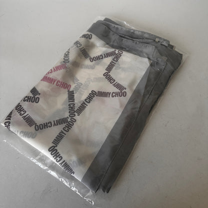 Silk Scarf - Star Logo Print - White Grey