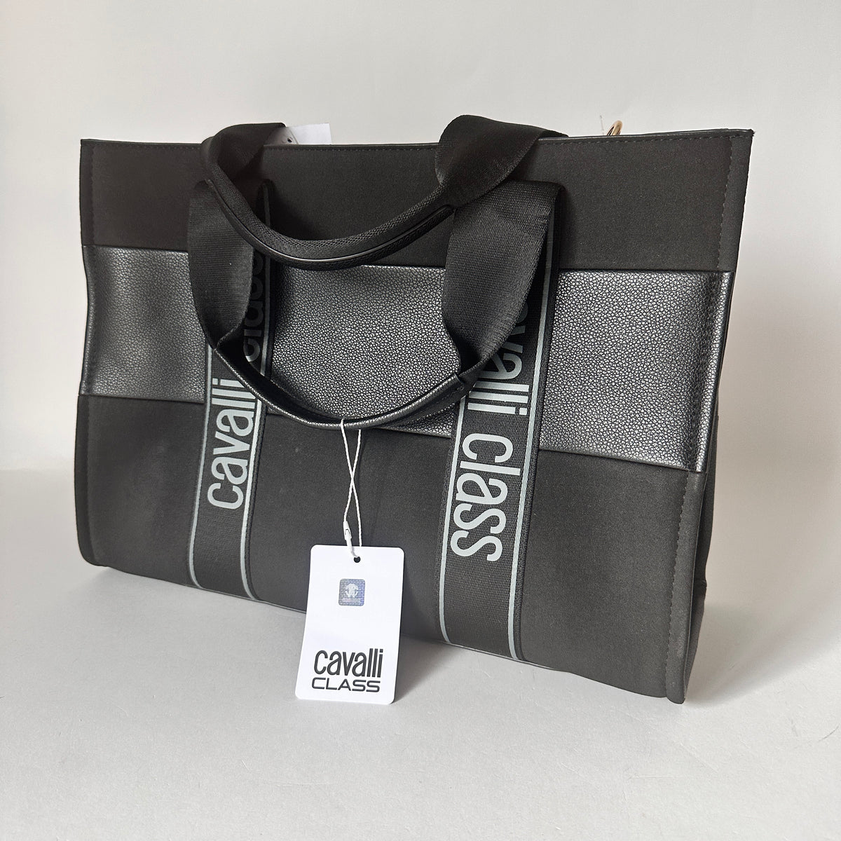 Cavalli Class Logo Shopper Tote - Black